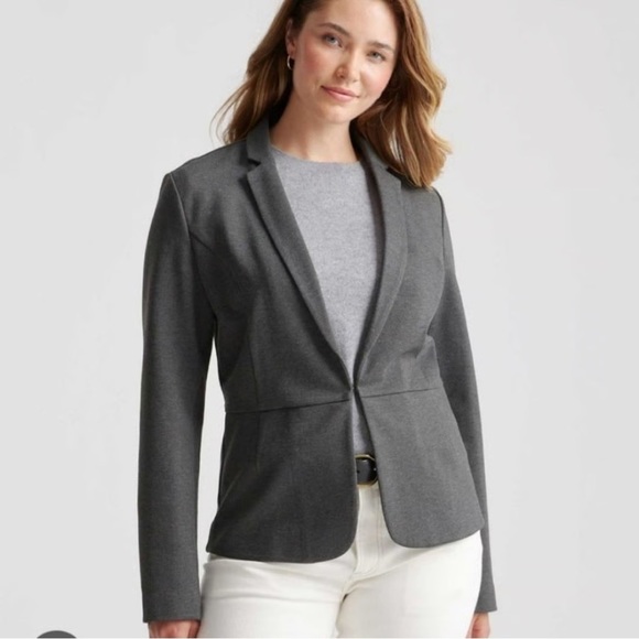 Quince Jackets & Blazers - Quince Ultra-stretch Ponte Gray Blazer